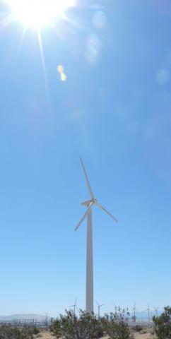 lone windmill with lensflare